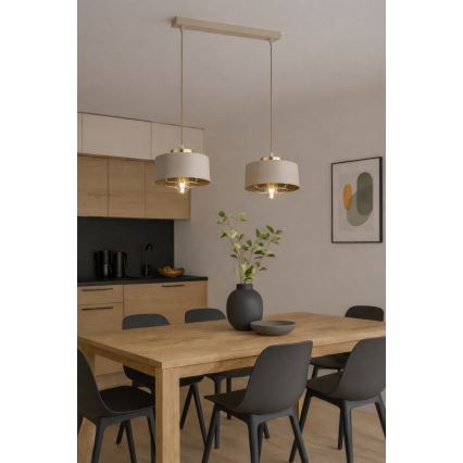 Brilagi - Cable Pendant Light SPRING 2xE27/60W/230V, Beige/Gold