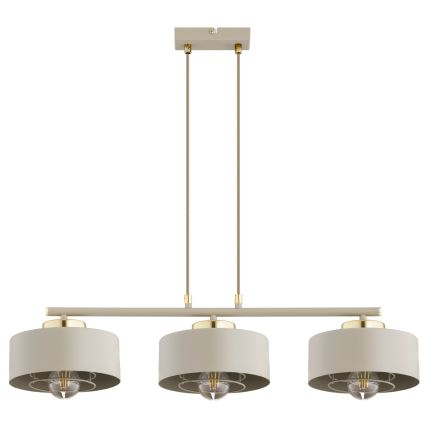 Brilagi - Cable Pendant Light SPRING 3xE27/60W/230V Beige/Gold