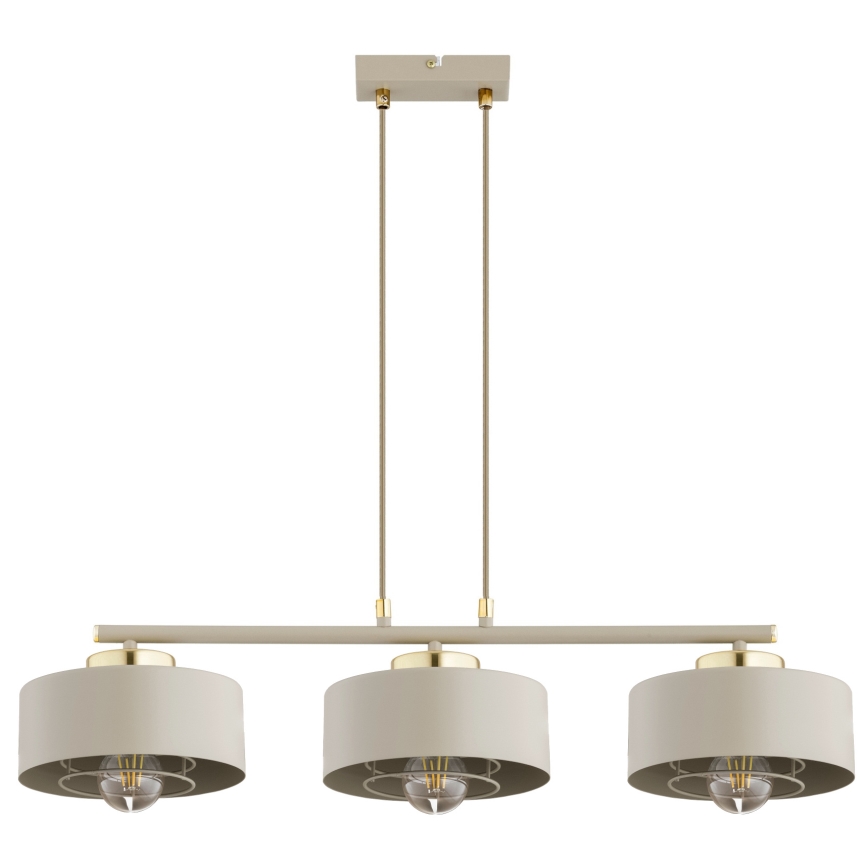Brilagi - Cable Pendant Light SPRING 3xE27/60W/230V Beige/Gold