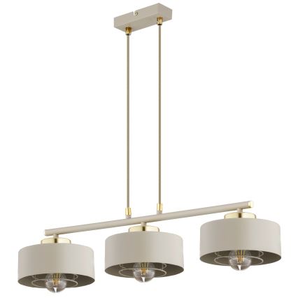 Brilagi - Cable Pendant Light SPRING 3xE27/60W/230V Beige/Gold