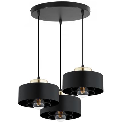 Brilagi - Cable pendant light SPRING 3xE27/60W/230V Black/Gold