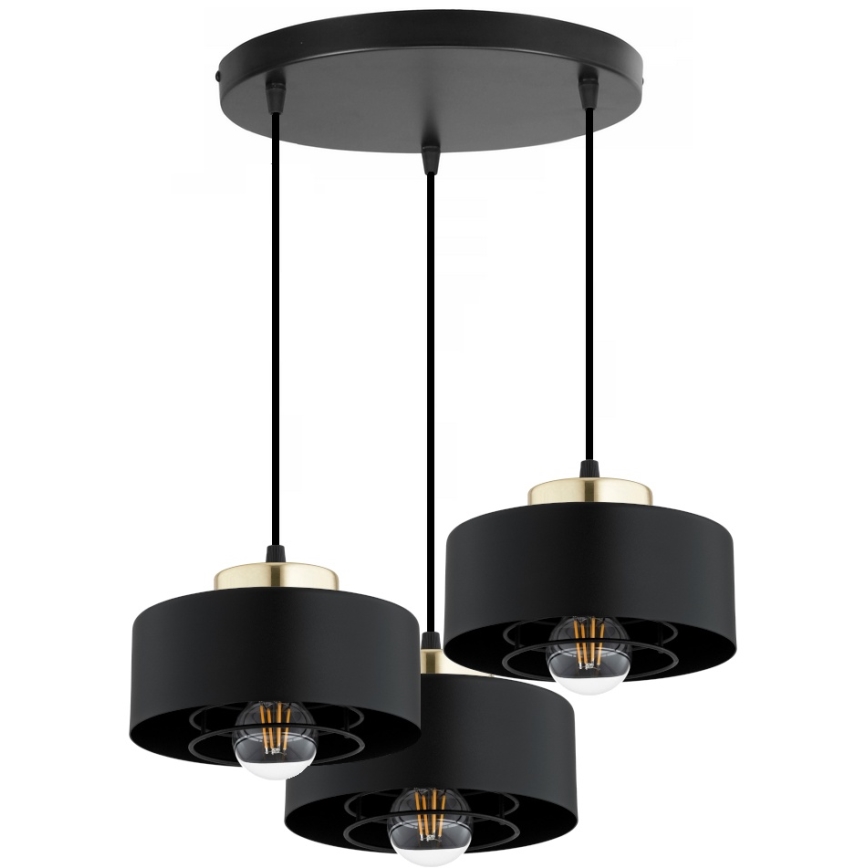 Brilagi - Cable pendant light SPRING 3xE27/60W/230V Black/Gold