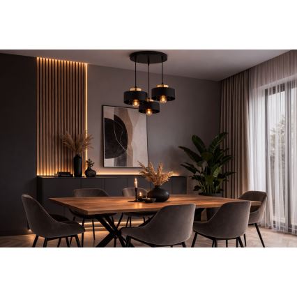 Brilagi - Cable pendant light SPRING 3xE27/60W/230V Black/Gold