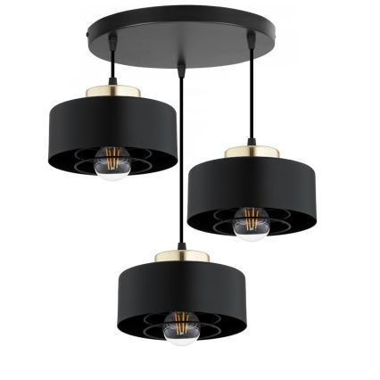 Brilagi - Cable pendant light SPRING 3xE27/60W/230V Black/Gold