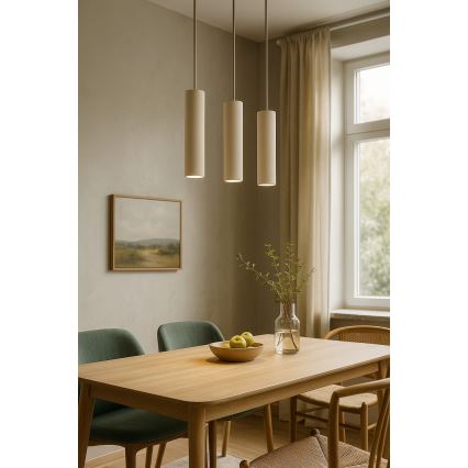 Brilagi - Cable Pendant Light TUBE 1xGU10/15W/230V Beige/Gold