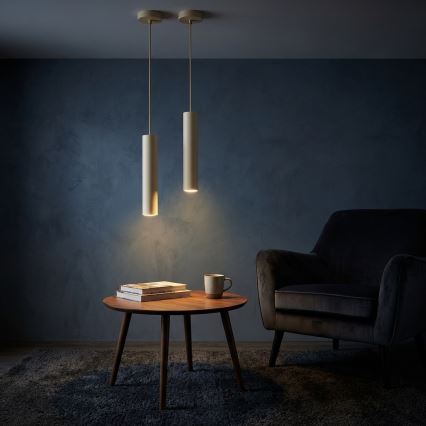 Brilagi - Cable Pendant Light TUBE 1xGU10/15W/230V Beige/Gold
