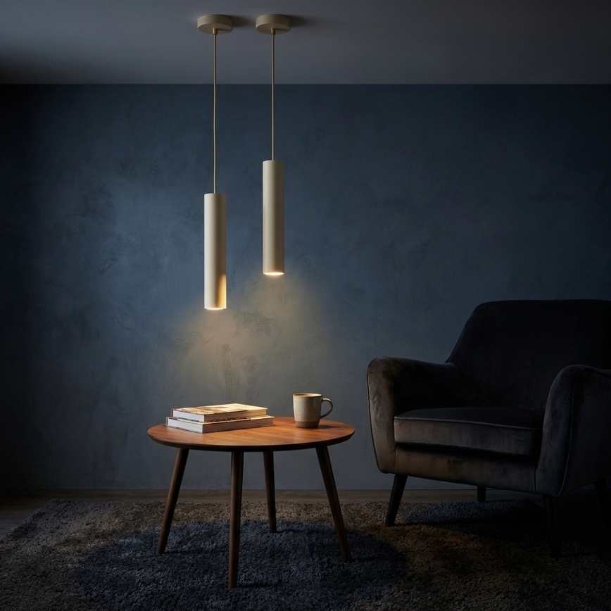Brilagi - Cable Pendant Light TUBE 1xGU10/15W/230V Beige/Gold