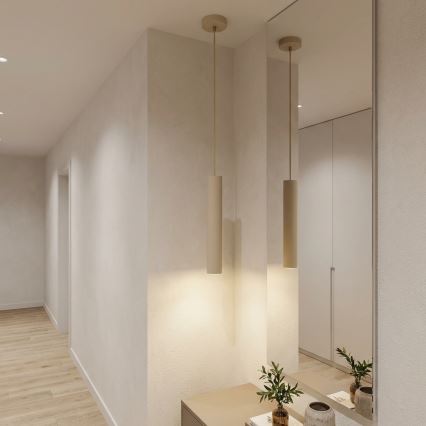 Brilagi - Cable Pendant Light TUBE 1xGU10/15W/230V Beige/Gold