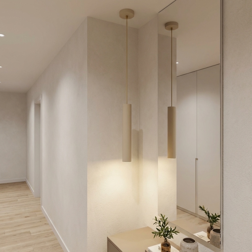 Brilagi - Cable Pendant Light TUBE 1xGU10/15W/230V Beige/Gold