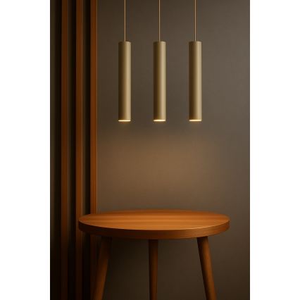 Brilagi - Cable Pendant Light TUBE 1xGU10/15W/230V Beige/Gold