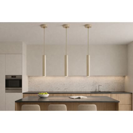 Brilagi - Cable Pendant Light TUBE 1xGU10/15W/230V Beige/Gold