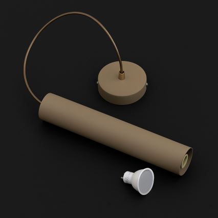 Brilagi - Cable Pendant Light TUBE 1xGU10/15W/230V Beige/Gold
