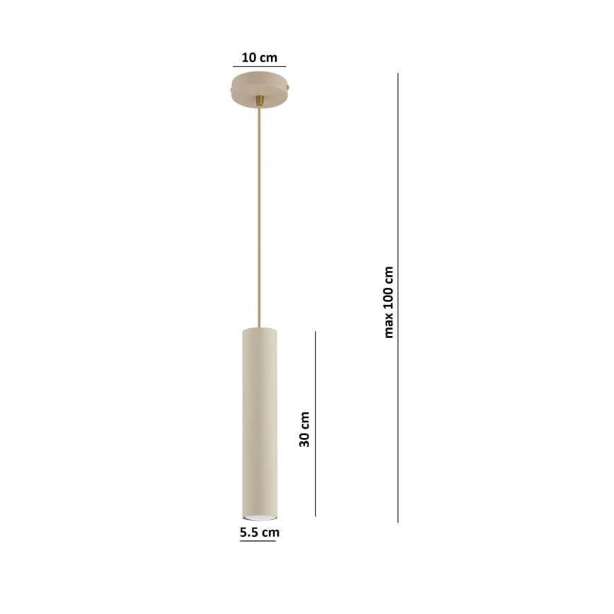 Brilagi - Cable Pendant Light TUBE 1xGU10/15W/230V Beige/Gold
