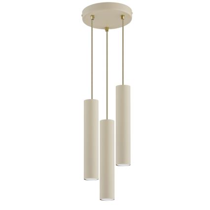 Brilagi - Cable pendant light TUBE 3xGU10/15W/230V beige/gold