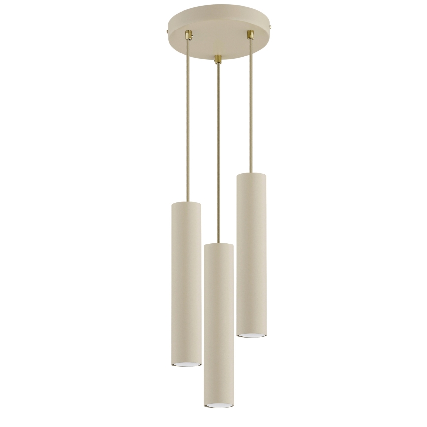 Brilagi - Cable pendant light TUBE 3xGU10/15W/230V beige/gold