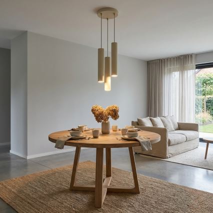 Brilagi - Cable pendant light TUBE 3xGU10/15W/230V beige/gold