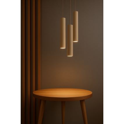 Brilagi - Cable pendant light TUBE 3xGU10/15W/230V beige/gold