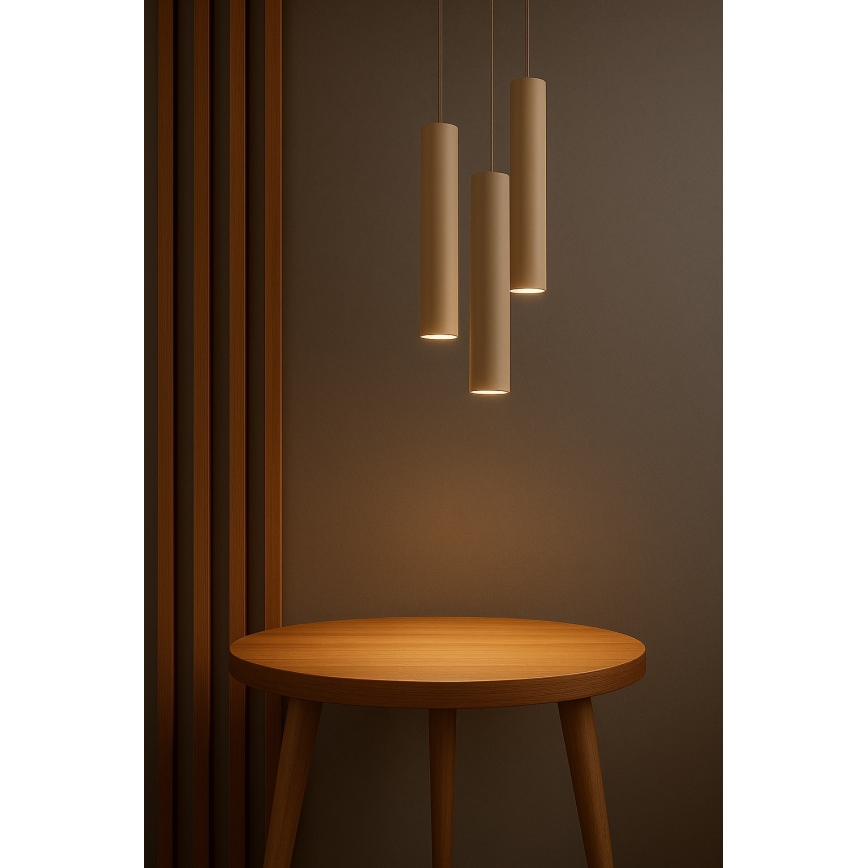 Brilagi - Cable pendant light TUBE 3xGU10/15W/230V beige/gold