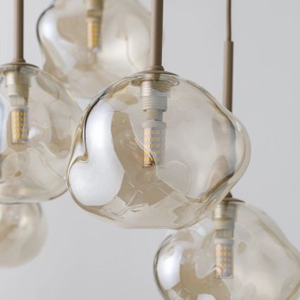 BRILAGI - Cable pendant light VULCANO 8xG9/8W/230V beige/smoked beige