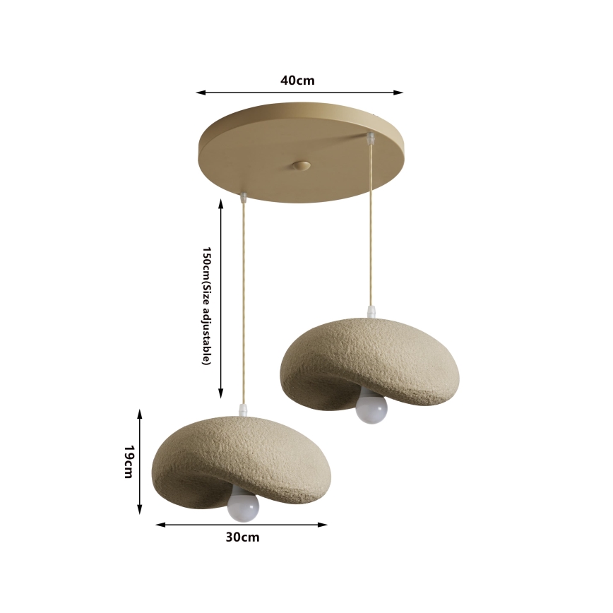BRILAGI - Cable pendant light WABI SABI 2xE27/60W/230V beige