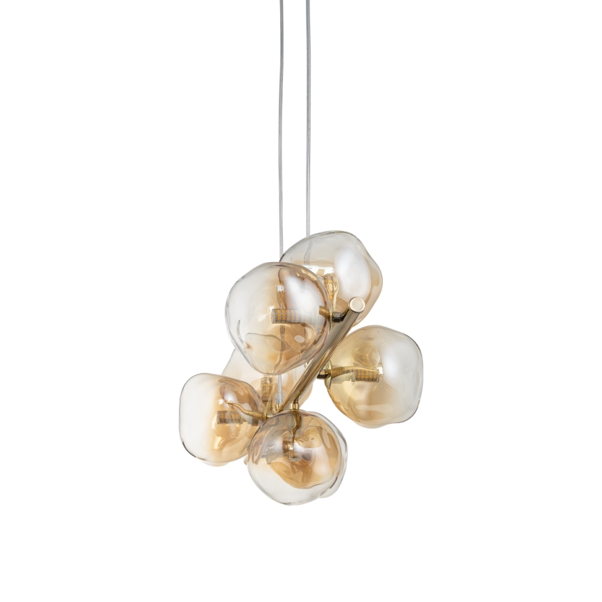 Brilagi - Cable Pendant VULCANO 7xG9/8W/230V gold/smoky beige
