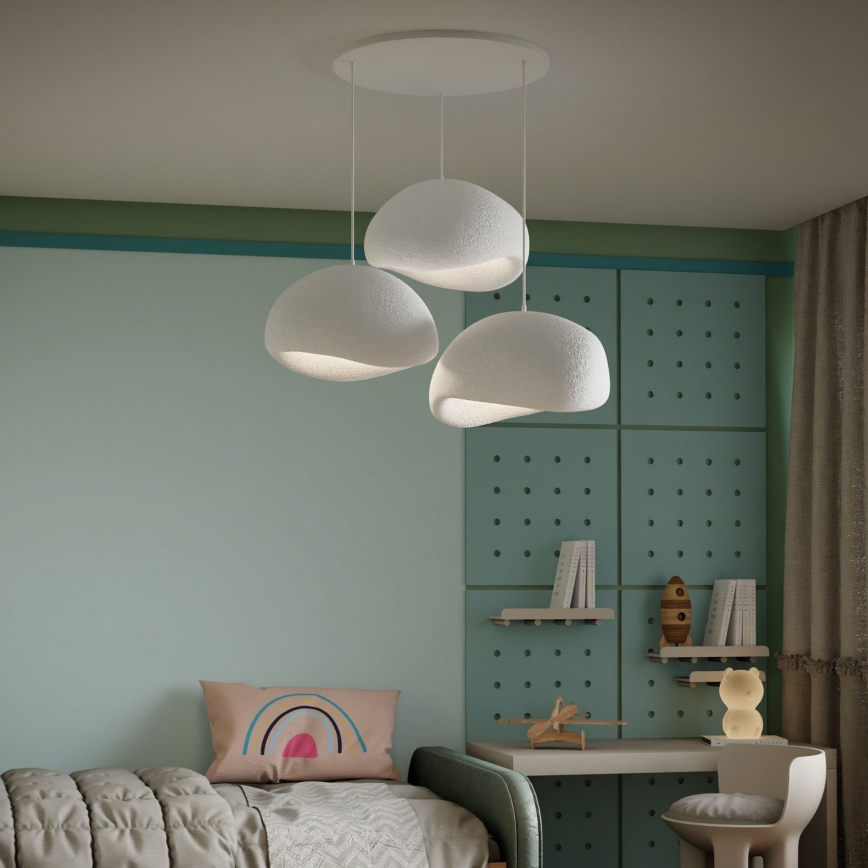 Brilagi - Cable Pendant WABI SABI 3xE27/40W/230V Ø 60 cm White