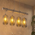 BRILAGI - Cable pendant WOOD GLASS 4xE27/60W/230V pine/gray/smoky gray