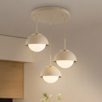 Brilagi - Cable-suspended chandelier 3xE27/60W/230V beige/gold