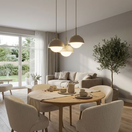 Brilagi - Cable-suspended chandelier 3xE27/60W/230V beige/gold