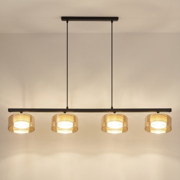 Brilagi - Cable-suspended chandelier AURA LUX 4xGX53/30W/230V black/gold