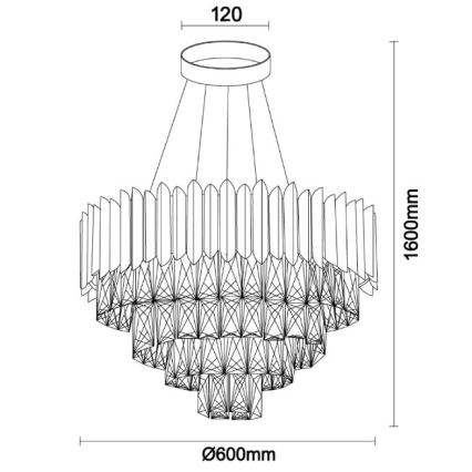 Brilagi - Cable-suspended chandelier CARLOS 9xE14/40W/230V, 60 cm diameter