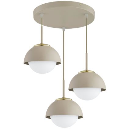 Brilagi - Cable-suspended chandelier COSMO 3xE27/60W/230V beige/gold