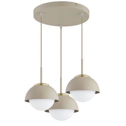 Brilagi - Cable-suspended chandelier COSMO 3xE27/60W/230V beige/gold