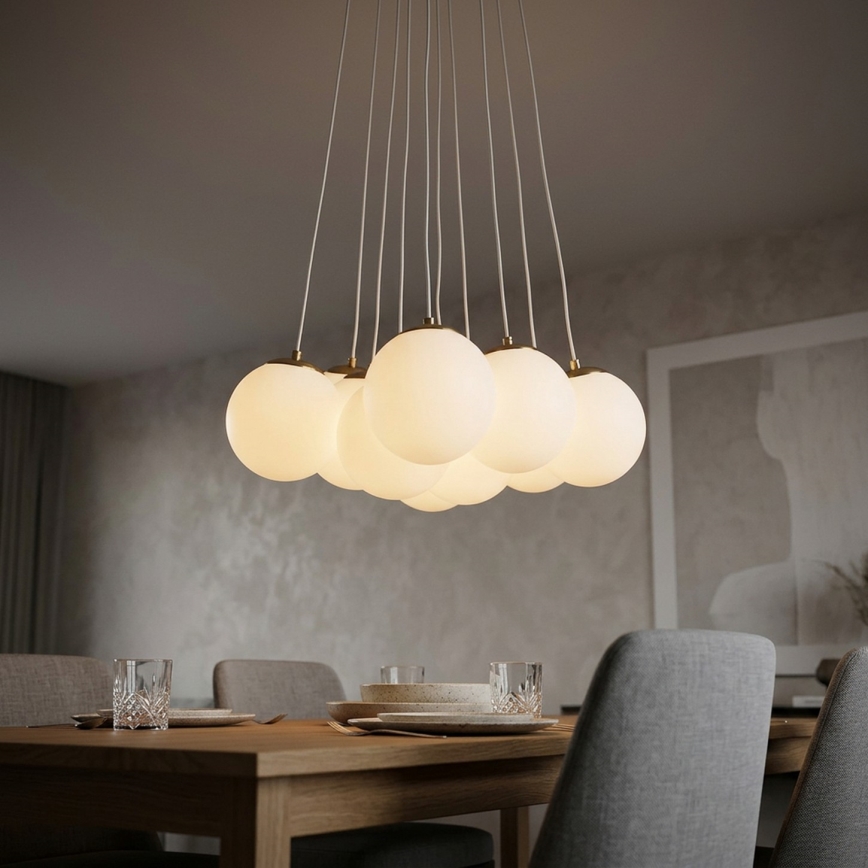 Brilagi - Cable-suspended chandelier GLOBE 10xE14/15W/230V white
