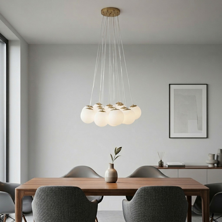 Brilagi - Cable-suspended chandelier GLOBE 15xE14/15W/230V white