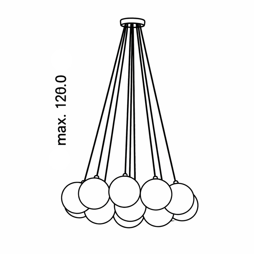 Brilagi - Cable-suspended chandelier GLOBE 15xE14/15W/230V white