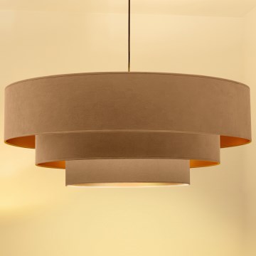 Brilagi - Cable-suspended chandelier LUNETA 3xE27/60W/230V Ø 80 cm beige/gold