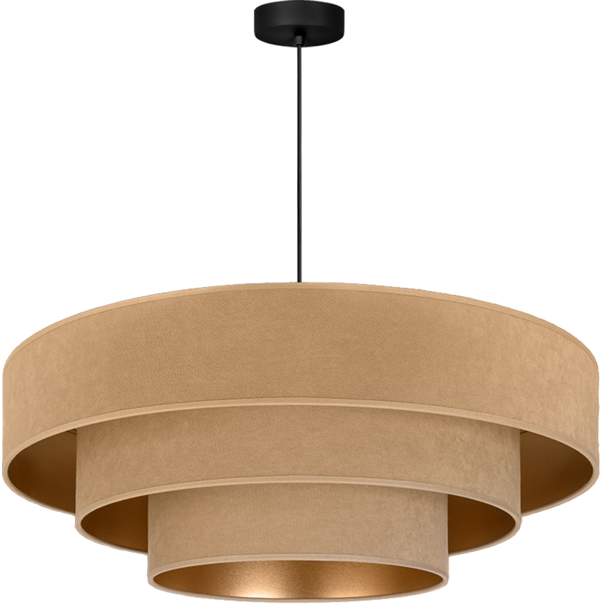 Brilagi - Cable-suspended chandelier LUNETA 3xE27/60W/230V Ø 80 cm beige/gold