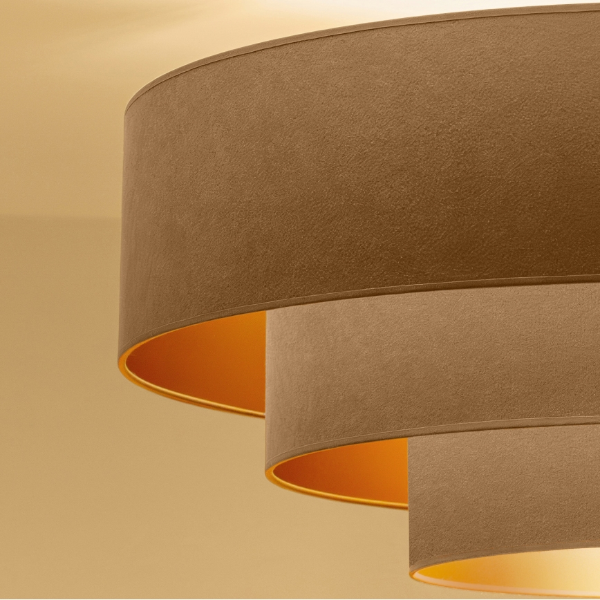 Brilagi - Cable-suspended chandelier LUNETA 3xE27/60W/230V Ø 80 cm beige/gold