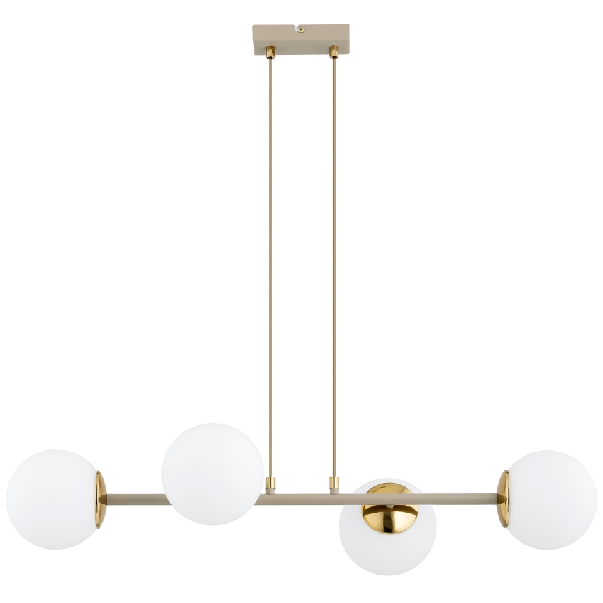 Brilagi - Cable-suspended chandelier MILO ECRU 4xE27/60W/230V beige/gold