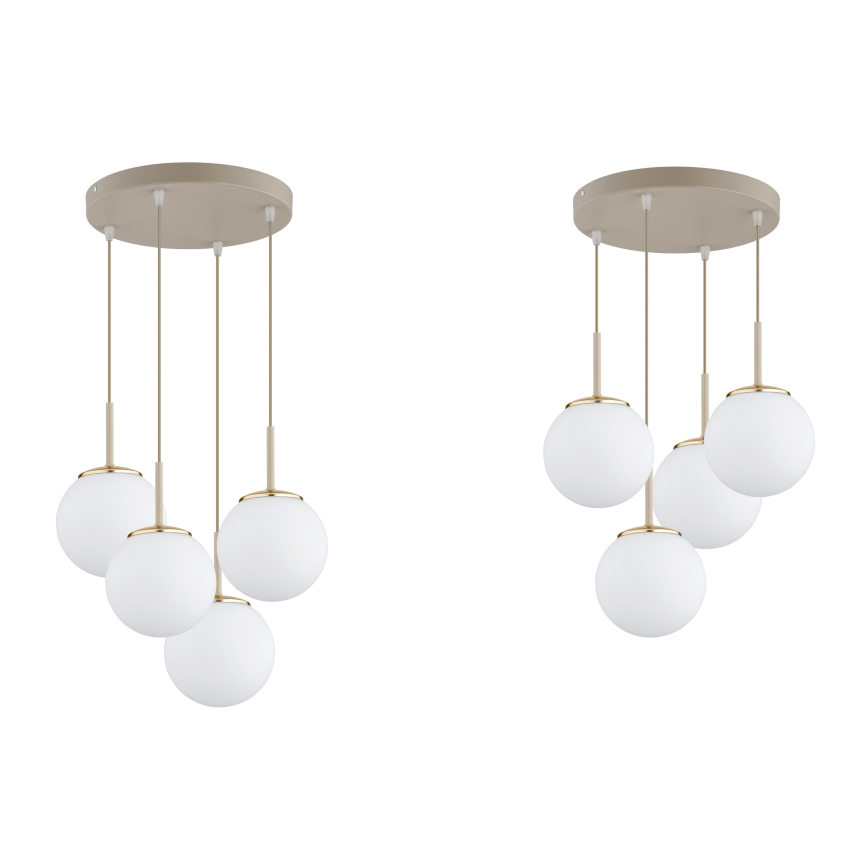 Brilagi - Cable-suspended chandelier MILO ECRU 4xE27/60W/230V beige/gold