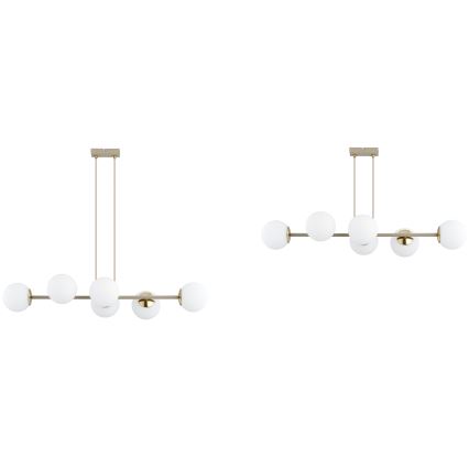 Brilagi - Cable-suspended chandelier MILO ECRU 6xE27/60W/230V beige/gold