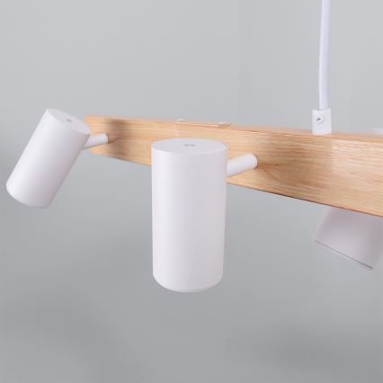 Brilagi - Cable-suspended chandelier SELE 6xGU10/30W/230V white/oak decor