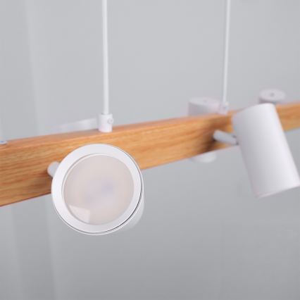 Brilagi - Cable-suspended chandelier SELE 6xGU10/30W/230V white/oak decor
