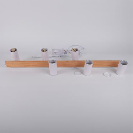Brilagi - Cable-suspended chandelier SELE 6xGU10/30W/230V white/oak decor
