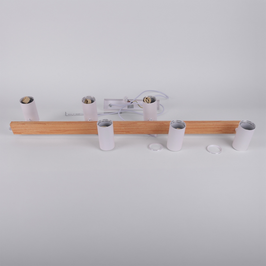 Brilagi - Cable-suspended chandelier SELE 6xGU10/30W/230V white/oak decor