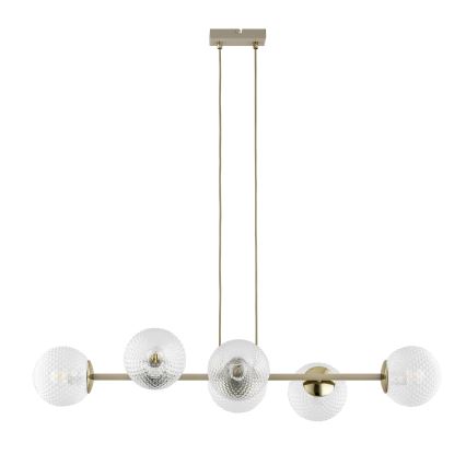 Brilagi - Cable-Suspended Chandelier STELLA 6xE27/60W/230V Beige/Gold
