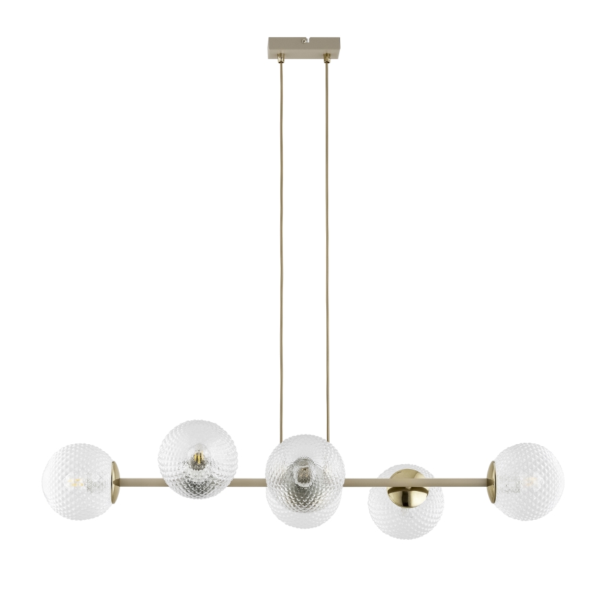 Brilagi - Cable-Suspended Chandelier STELLA 6xE27/60W/230V Beige/Gold