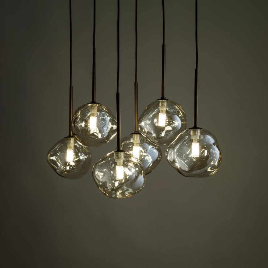 BRILAGI - Cable-suspended chandelier VULCANO 6xG9/8W/230V bronze/smoky beige