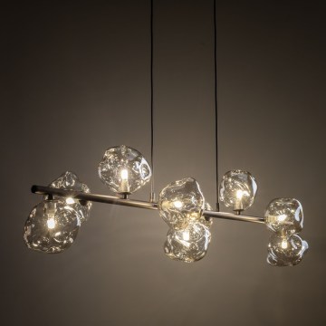 Brilagi - Cable-suspended chandelier VULCANO 9xG9/8W/230V bronze/smoky beige